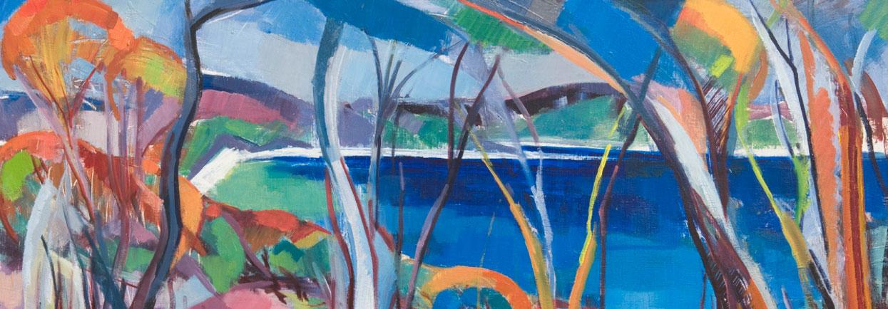 Guy Grey-SmithTorbay 1957 (detail). Oil on gauze over hardboard, 69.5 x 92 cm. State Art Collection, Art Gallery of Western Australia. Purchased 1957. © Susanna Grey-Smith and Mark Grey-Smith.