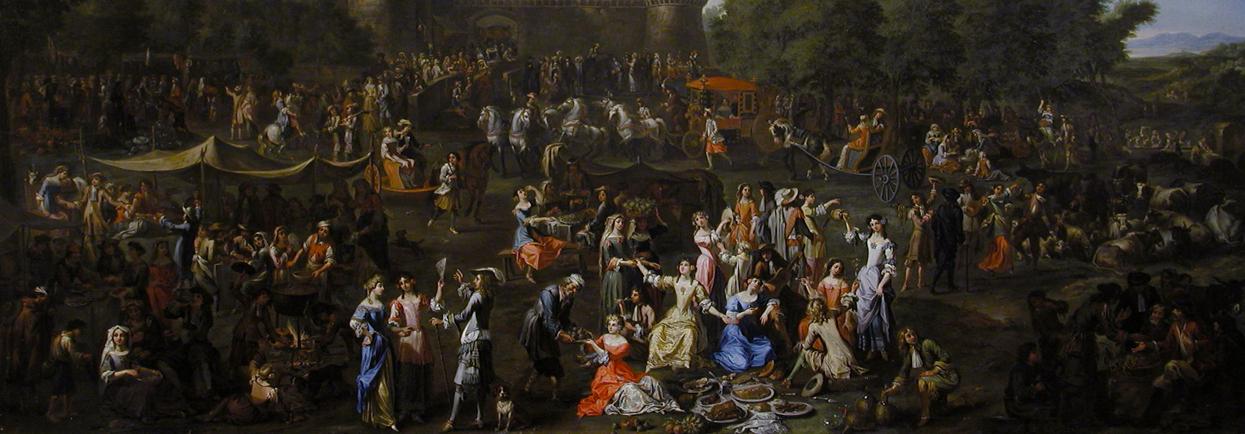 Agostino Tassi (Perugia 1578-Rome 1644) The Fair at Grottaferrata early 17th century (detail). Oil on canvas, 95 x 190 cm. Galleria Corsini, Florence.