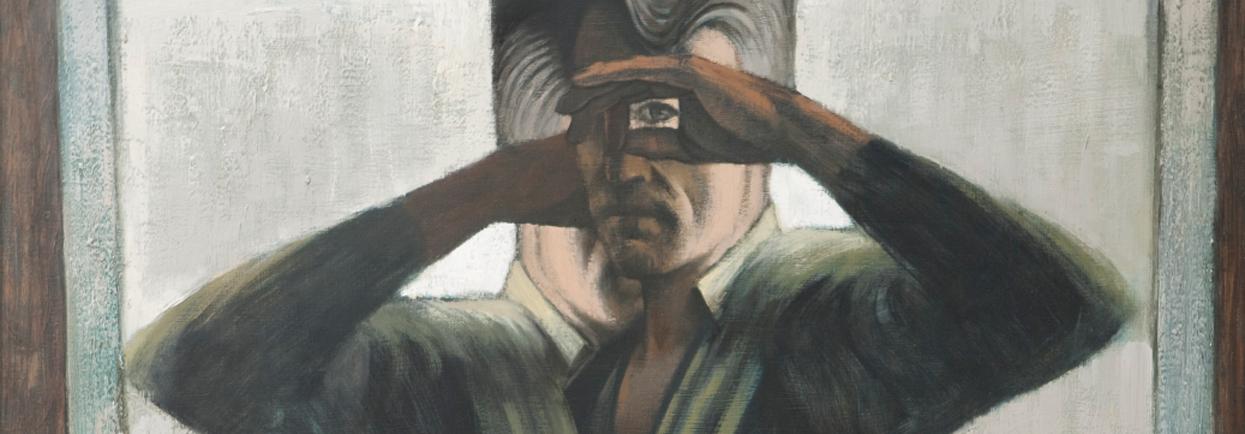Howard Taylor Double self-portrait 1959 (detail). Oil on composition board, 71.8 x 84 cm. State Art Collection, Art Gallery of Western Australia. Purchased 1985.